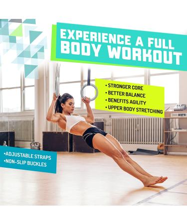 Elite Sportz Gymnastic Rings - Total Body Strength Training Set for Pull Ups - Non Slip Olympic Rings for Indoor Workouts - Buy Online on GoSupps.com