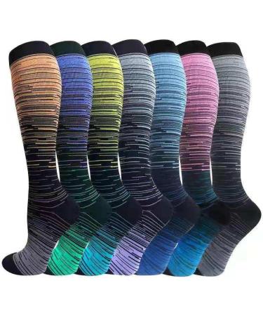 Zmerch Knee Compression Socks - Color Gradient Mid-Tube Sports Socks for Men & Women | Stylish & Comfortable | Ideal for Sports (Foot Length 24-26.5 cm) - Buy Online on GoSupps.com