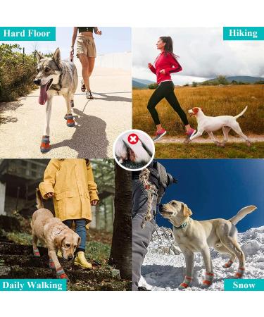 Pollen Dog Shoes - Breathable Anti-Slip Dog Boots with Reflective Straps for Outdoor Sports - Size 7 (7cm Width) - 4 Pack - Protects Paws for Dogs 30-41kg - Buy Online on GoSupps.com