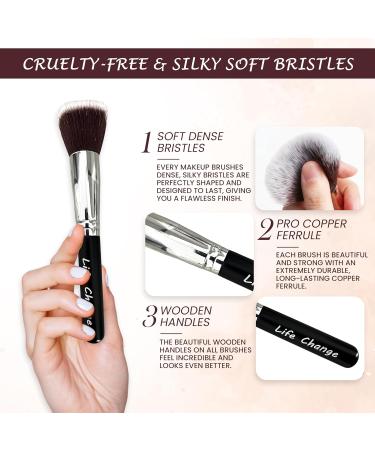 Life Change Flat Top Kabuki Foundation Brush - Versatile Synthetic Makeup Tool for Cream Powder & Liquid - Blending & Buffing - Buy Online on GoSupps.com