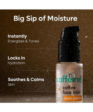 mCaffeine Plum Passion Hydrating Coffee Face Mist - Hyaluronic Acid & Caffeine Infused Spray for Glowing Skin | Lightweight Non-Sticky Alcohol-Free | Energizes & Tones Skin | 50ml | International Shipping Available - Buy Online on GoSupps.com