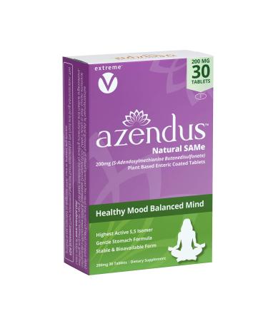 extreme V Azendus SAM-e Mood Support 200mg 30 Count Same Butanedisulfonate Fiber Enteric Coated Tablets