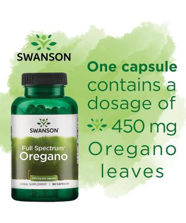 Swanson Full Spectrum Oregano 450mg 90 Capsules - High Strength, Laboratory Tested, Non-GMO - Soy Free, Gluten Free - Buy Online on GoSupps.com
