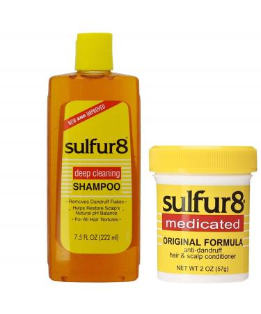 Sulfur8 Anti-Dandruff Hair & Scalp Care Shampoo 7.5oz + Conditioner 2oz Duo
