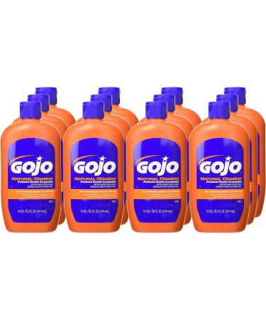 GOJO NATURAL* ORANGE Pumice Hand Cleaner 14 fl oz - Quick-Acting Lotion Cleaner - Squeeze Bottle (0957-12) - 14 Ounce - Buy Online on GoSupps.com