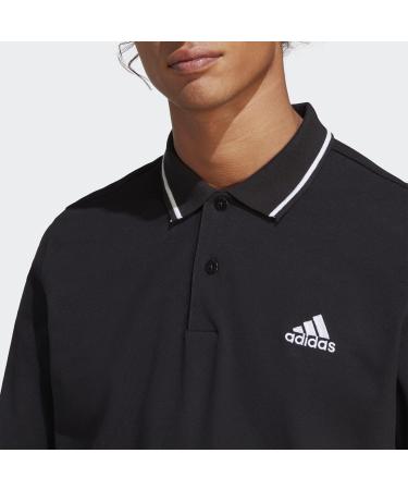 Buy Adidas Male Adult Essentials Piqu Polo Shirt - Black Short Sleeve Size L | International Shipping Available - Buy Online on GoSupps.com