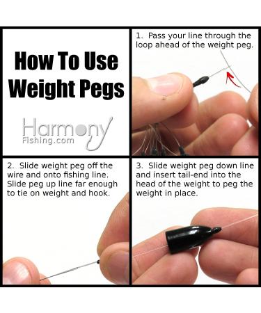 Harmony Fishing Weight Pegs - 8 Pack for Lead or Tungsten Worm/Flipping Weights - Buy Online on GoSupps.com