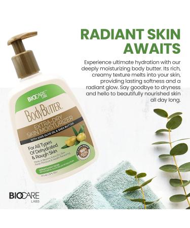 Biocare Labs Moisturizing Body Butter - Body Cream With Natural Shea Butter Olive Oil and Vitamin E - Instantly Penetrates and Deeply Renews Skin - Lotion Designed For Dry Skin- 16 OZ 16 Ounce (Pack of 1) - Buy Online on GoSupps.com