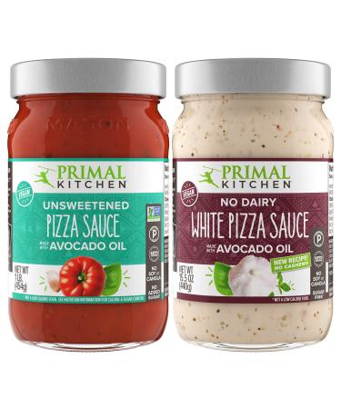 Primal Kitchen Pizza Sauce Variety Two Pack - 1 Unsweetened Red & 1 No Dairy White Pizza Sauce