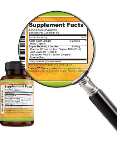 Organic Apple Cider Vinegar 1500mg - Pure & Raw for Healthy Digestion & Detox - 60 Day Supply - Buy Online on GoSupps.com