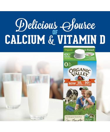 Organic Valley Fat Free Milk - Ultra Pasteurized, Organic & Dairy-Friendly - Buy Online on GoSupps.com