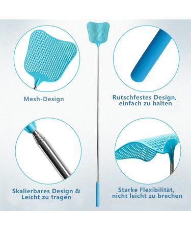 Takuza Fly Gossip - 2-Piece Flying Swatter Set for Pest Control | Mosquito Scraper | Blue & Pink | Effective Against Flies Wasps & Insects - Buy Online on GoSupps.com