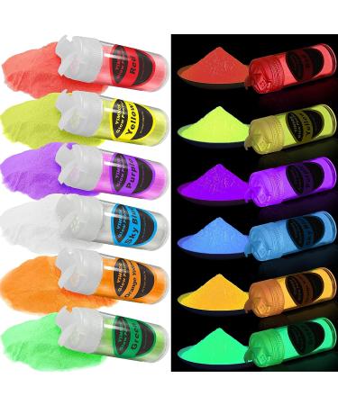Glow in The Dark Pigment Powder  12 Colors Luminous Powder Epoxy Resin Pigment  Skin Safe Non-Toxic for Nails  Slime  Acrylic Paint  Halloween Fine Art and DIY Crafts (0.7oz Each Bottles) 20g/0.7oz  12COLOR - Buy Online on GoSupps.com