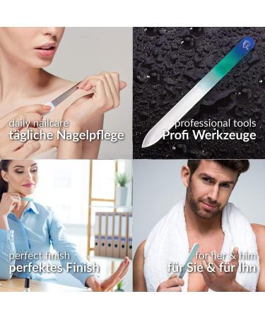 marQus Nail File Set - Complete Care with Solingen Sapphire Glass & Polishing Files - Turquoise - Perfect for Manicure & Pedicure - Buy Online on GoSupps.com