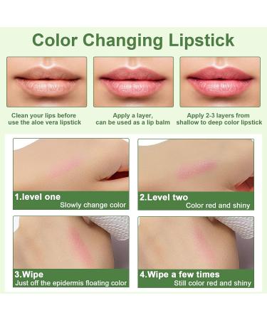 3 Pieces Aloe Vera Temperature Changing Lipstick Set - Long-Lasting Moisturizing Crystal Jelly Lip Balm - Buy Online on GoSupps.com