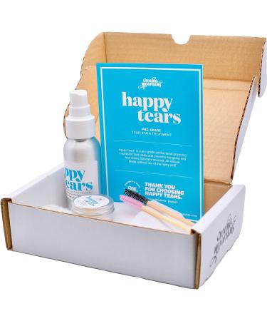 Happy Tears Starter Kit for Dog Tear Stain Removal - Natural Safe & Effective Tear Stain Cleaner For White Dogs Puppies Bulldogs Frenchies & More - Buy Online on GoSupps.com