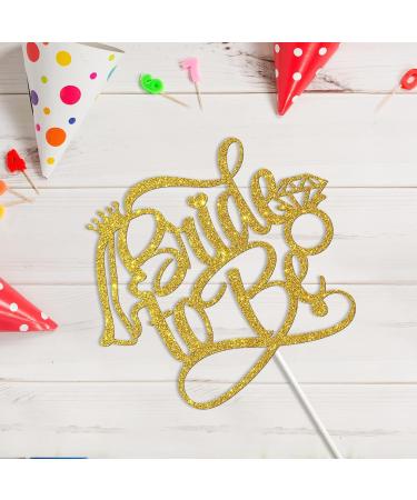 Tenhaisi Gold Glitter Bride to Be Cake Topper Bridal Shower/Wedding/Engagement Party Decorations Bridal Sign Wedding Party Supplies - Buy Online on GoSupps.com
