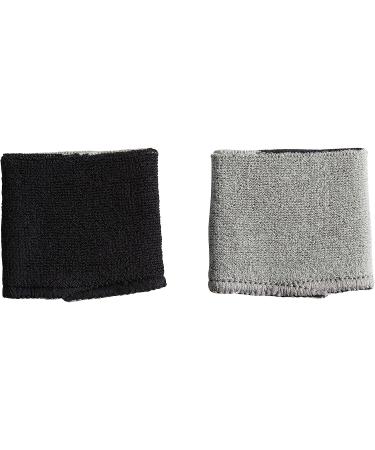 adidas Interval Reversible Wristband Black/White/Aluminum - One Size, Pack of 2 - Buy Online on GoSupps.com