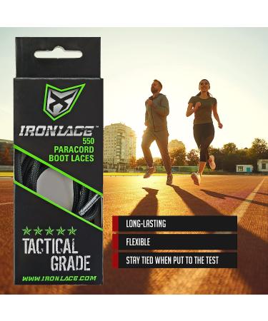 IRONLACE Paracord 550 Laces Type III 63-Inch - Heavy-Duty Midnight Black - Buy Online on GoSupps.com