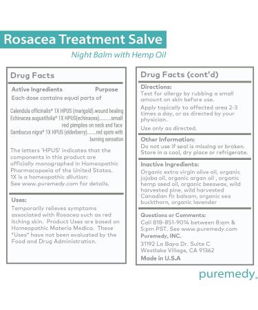 Puremedy Unscented Rosacea Relief Salve - Natural Homeopathic Solution 1oz - Buy Online on GoSupps.com