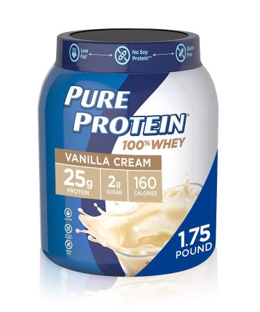 Pure Protein Whey Protein Powder Gluten Free - Vanilla Cream - 20 Servings