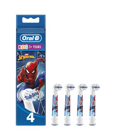 Oral-B Marvel Spider Man Electric Toothbrush Heads Pack of 4 Ideal for Sensitive Teeth and Gums Ages 3+ Spider-Man