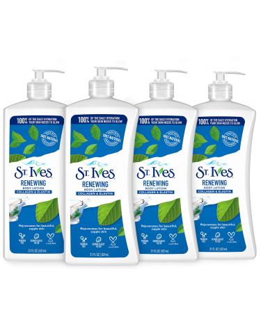 St. Ives Renewing Hand & Body Lotion Moisturizer for Dry Skin Collagen Elastin Made with 100% Natural Moisturizers 21 oz 4 Pack Soft Floral 21 Fl Oz (Pack of 4)