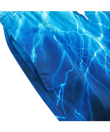 Tuonroad Boys Bathing Shorts | Funny 3D Print Fast Drying Swim Trunks | Summer Beach Shorts for Ages 5-14 | Blue Lightning Size 9-10 - Buy Online on GoSupps.com