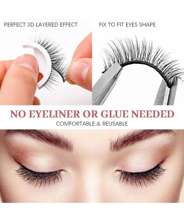DONGDASHUAI Reusable Self-Adhesive Eyelashes - No Liner or Glue Needed, 2 Pairs - Natural Look, Easy Application - Buy Online on GoSupps.com