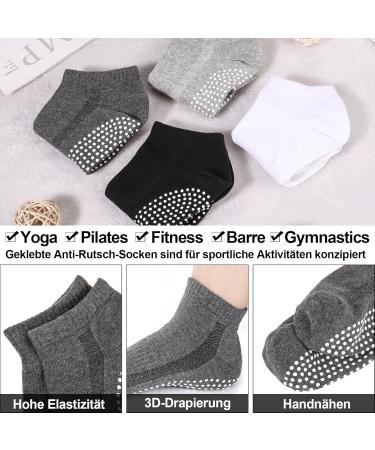 NewoFview Anti-Slip Stopper Socks for Men & Women - 4 Pairs of Grip Socks for Yoga Ballet Pilates & Fitness - Buy Online on GoSupps.com