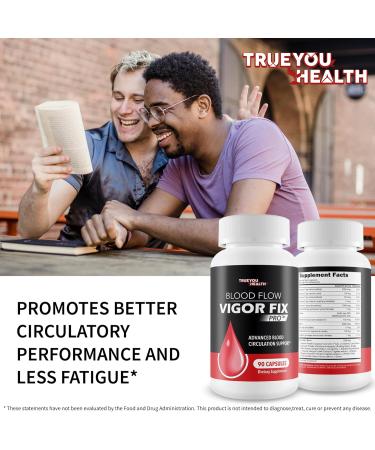 Blood Flow Vigor Fix Pro - Our Best Blood Flow Supplement for Men - Poor Circulation Supplements - Blood Circulation Supplements for Men to Increase Blood Flow - Healthy Blood Flow - Men Blood Flow - Buy Online on GoSupps.com