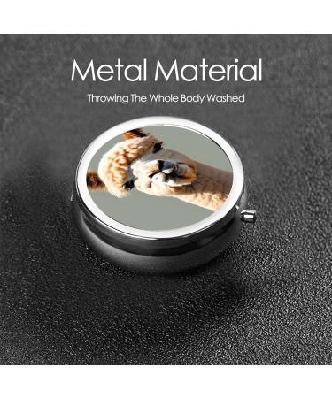 Alpaca Avatar Round Pill Box - 3 Compartment Portable Travel Organizer for Vitamins & Medications - Buy Online on GoSupps.com