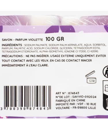  French Tendance Vegetable Glycerine Slice Soap 100 g - Violet Scent - Buy Online on GoSupps.com