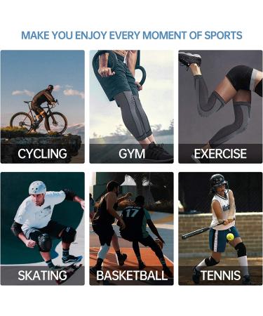 Full Leg Compression Sleeves 2 Pack XL for Running Cycling Basketball Support - Arthritis Joint Pain Relief Meniscus Tear - Black X-Large - Buy Online on GoSupps.com