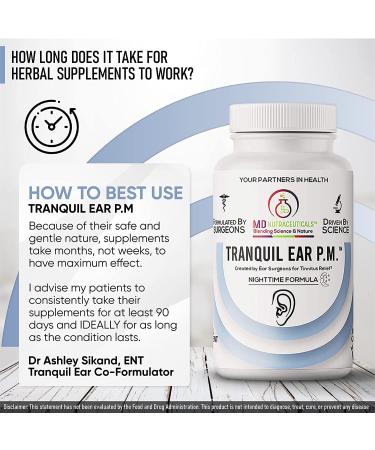 Tranquil Ear PM: Tinnitus Relief Supplement by Ear Surgeons - Nighttime Formula - All-Natural 30 Vegan Capsules - Buy Online on GoSupps.com