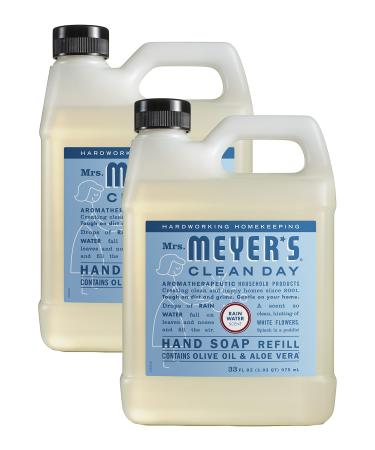Mrs. Meyer's Clean Day Liquid Hand Soap Refill, Rainwater Scent, 33 ounce bottle (Pack of 2) 33 Fl Oz (Pack of 2)