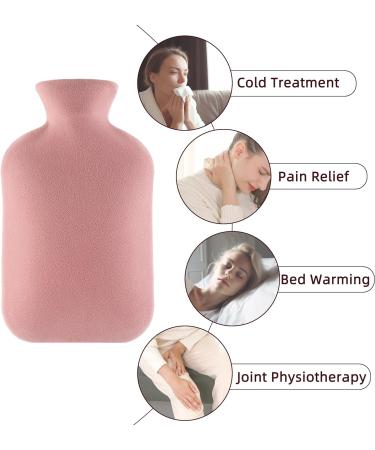 Samply 2L Hot Water Bottle with Soft Cover for Neck & Shoulder Pain Relief - Hot/Cold Therapy Hand & Feet Warmer in Pink/Light Pink - Buy Online on GoSupps.com