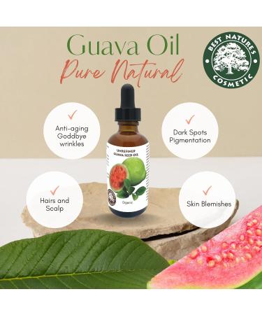 Organic Guava Seed Oil cold pressed for Skin & Hair Vitamin C Rich Antioxidant-Rich Hydrating Oil for Glowing Skin & Frizz-Free Hair 1 oz / 30ml 1 Fl Oz (Pack of 1) - Buy Online on GoSupps.com