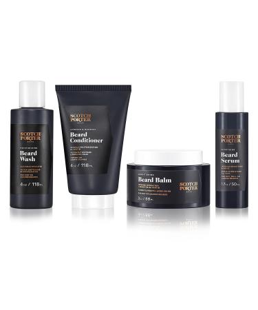 Scotch Porter Beard Kit | Includes Beard Wash, Beard Conditioner, Beard Balm, and Beard Serum | Formulated with Non-Toxic Ingredients, Free of Parabens, Sulfates & Silicones | Vegan