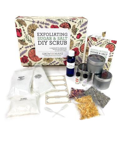 DIY Sugar & Salt Exfoliating Scrub Making Kit - Learn how to make skincare products at home with supplies from Grow and Make!