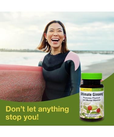 Herbs Etc. Ultimate Ginseng Softgels - Support Continuous Physical Activity - Aids Brain Health - Supports Daily Stamina for Physical & Intellectual Activity - Gluten-Free - 30 Softgels (30 Servings) - Buy Online on GoSupps.com