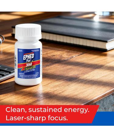 Caffeine Pills - Ephed Plus 350 24ct with 350mg Caffeine & 200mg L-Theanine - Energy Supplements for Extreme Hard Core Energy & Calm Mental Focus Without Jitters - Buy Online on GoSupps.com