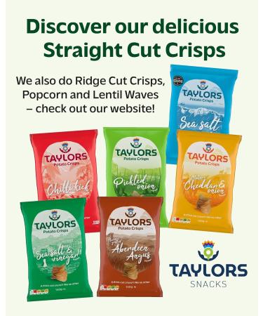 Straight Cut Crisps Multipack by Taylors Snacks | Pickled Onion Crisps | Thick Cut Bold Flavour | 8 x 150g Crisps Share Bags Pickled Onion 150g x 8 - Buy Online on GoSupps.com