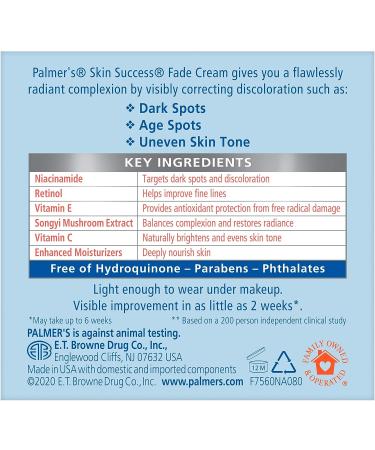 Palmers Skin Success Fade Cream for Dry Skin 2.7 oz - Even Skin Tone & Hydration - Buy Online on GoSupps.com