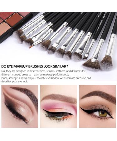 18-Piece Professional Makeup Brush Set - Premium Synthetic Foundation Blending Face Powder Blush & Eyebrow Tools - Silver - Buy Online on GoSupps.com