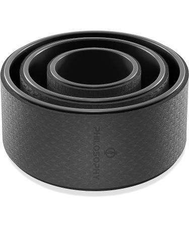 Philosophy Gym 3 Piece Professional Yoga Wheel Roller Set - 13, 10, 6 Inches - Black-Black - Buy Online on GoSupps.com