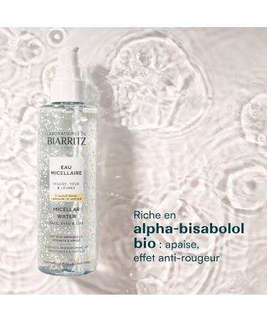 Laboratoires de Biarritz - Eau Micellaire Visage Yeux & L vres - Nettoie D maquille Hydrate et Apaise - Certifi e Bio - Formule Vegan - Fabriqu e en France - 200 ml - Buy Online on GoSupps.com