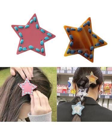 Star Barrettes Clip Hairpin Y2K Girls Ornaments Bangs Clip Hairpin For Women Girls Headwear Accessories Party Wear Tortoiseshell Brown - Buy Online on GoSupps.com