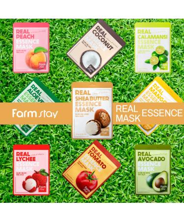 Buy FARMSTAY Real Essence Mask (10 Sheets) - SHEABUTTER | Premium Korean Skin Care Sheet Masks - International Shipping Available - Buy Online on GoSupps.com