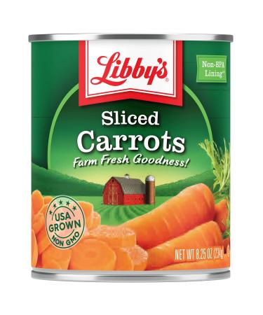 Libby's Sliced Carrots | Deliciously Sweet & Tender | Vibrant Orange Carrot Slices | Grown & Made in USA | 8.5 oz (Pack of 12) 8.25 Ounce (Pack of 12)